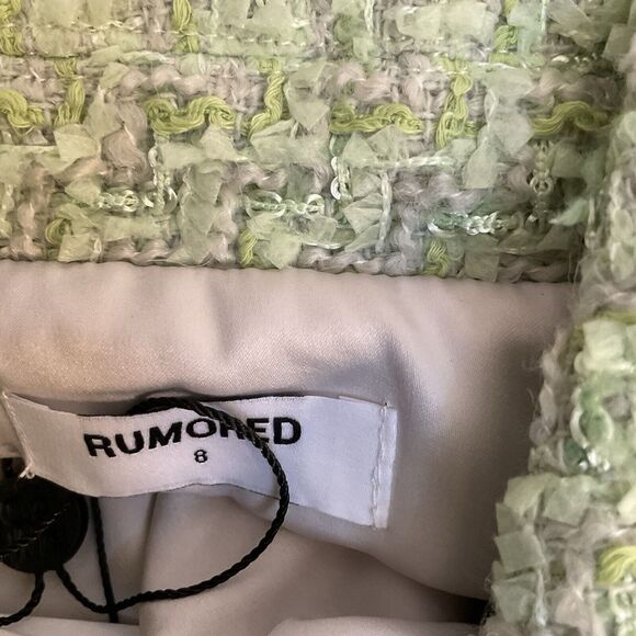 Rumored Notting Hill Mini Dress Green Short Sleeves Button Front 8 NWT - Picture 13 of 13